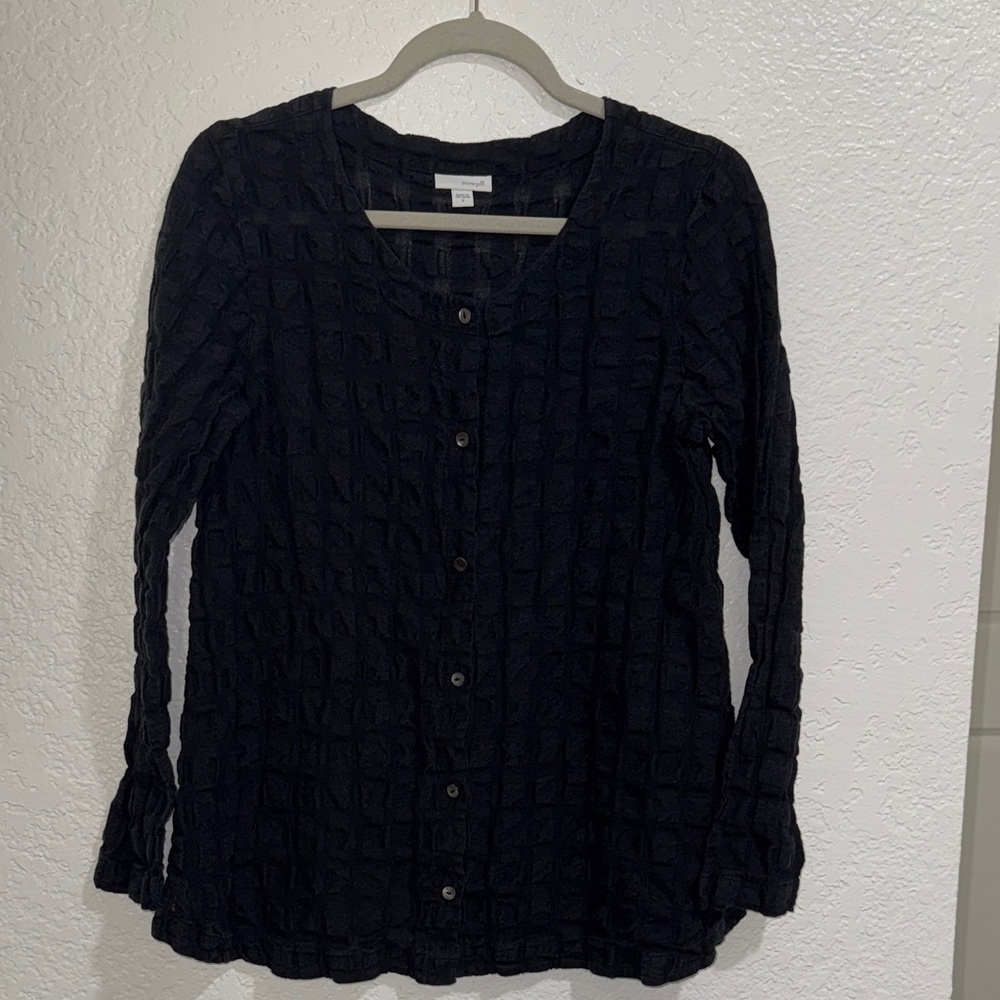 Chic Pure Jill  Black Button-Down Shirt